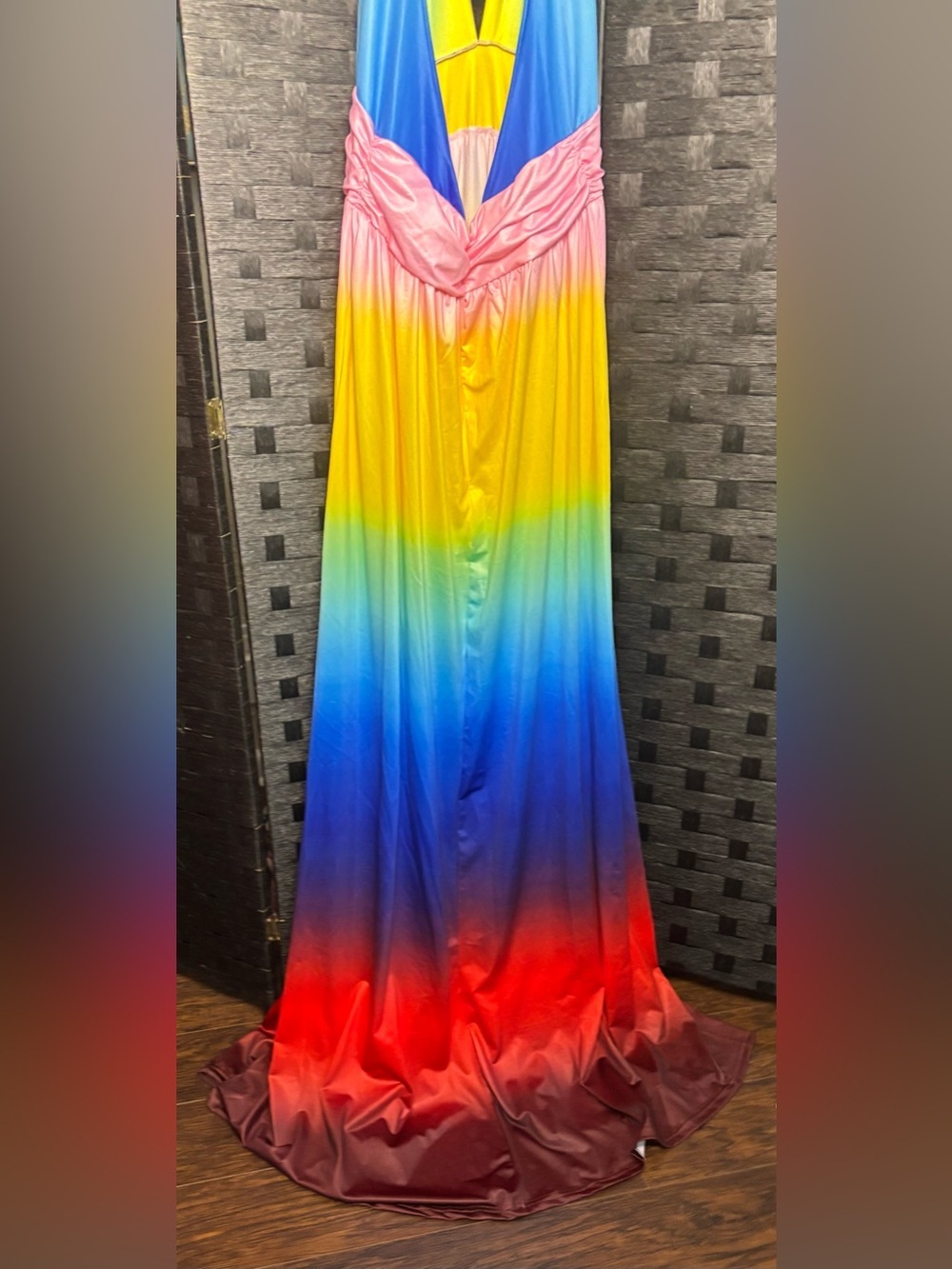 Rainbow Ombre Halter Maxi Dress NWOT 2XL - Picture 9 of 16